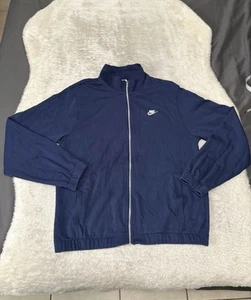 Nike Club Mens Knit Jacket Blue Full Zip Size Medium - Picture 1 of 6