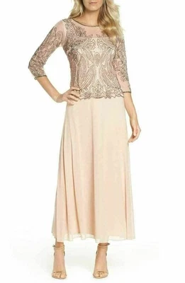 Vestido de malla adornado Pisarro Nights talla 8P rubor Foto 1 de 2