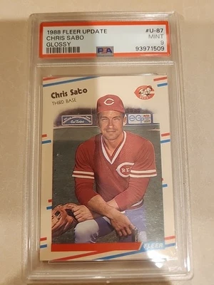 Actualización Fleer 1988 Chris Sabo #U-87 brillante (RC) PSA 9 Foto 1 de 3