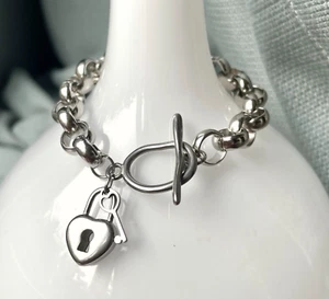 Armband Edelstahl Schloß Schlüssel wasserfest Geschenk für Frau Damenarmband - Bild 1 von 7