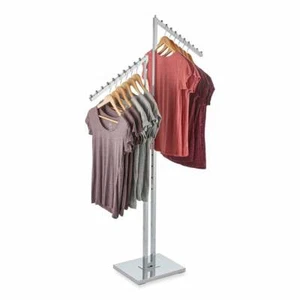 2 Wege Wasserfall Kleidung Schiene Mode Shop Display Regal Kleidungsständer Chrom - Bild 1 von 4