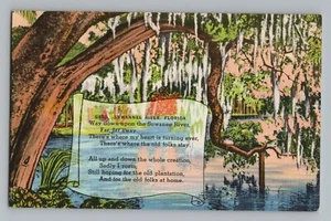 Tarjeta postal Florida FL Suwannee River Hartman CO Pinellas Park lino 1930-45 - Imagen 1 de 2