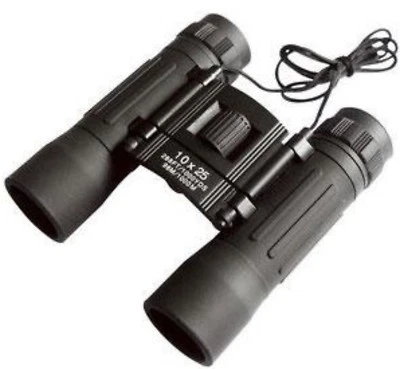 RICHTER Fernglas 10 x 25 mm zusammenklappbar faltbar Tasche + Tuch Feldstecher - Bild 1 von 4