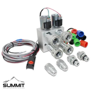 Hydraulic Multiplier SCV Splitter Valve, John Deere Couplers w/ Momentary Switch - Picture 1 of 12