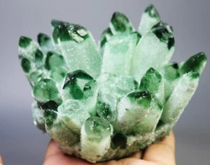 1.45lb RARE ! Natural Beatiful Green Quartz Crystal Cluster Mineral Specimen - Picture 1 of 12