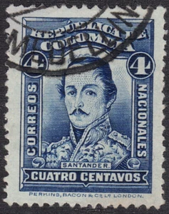 1926-29 Colombia SC# 400 - Santander - Used - Picture 1 of 2