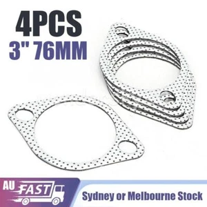 NEW 4PCS 3" 76MM EXHAUST GASKET - 107MM BOLT SPACING, 3 INCH FLANGE AU - Picture 1 of 7