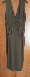 Womens Olive Color Ruched Top Long Dress By Luna Tuccini Sz Xlg - Picture 1 of 3