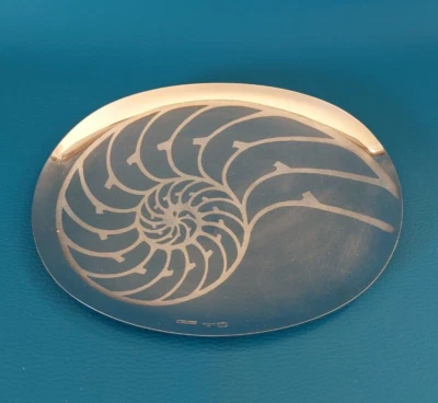 1980 Piatto Vassoio Sambonet NAUTILUS Collezione Graffiti  Italy inox ed argento - Immagine 1 di 4