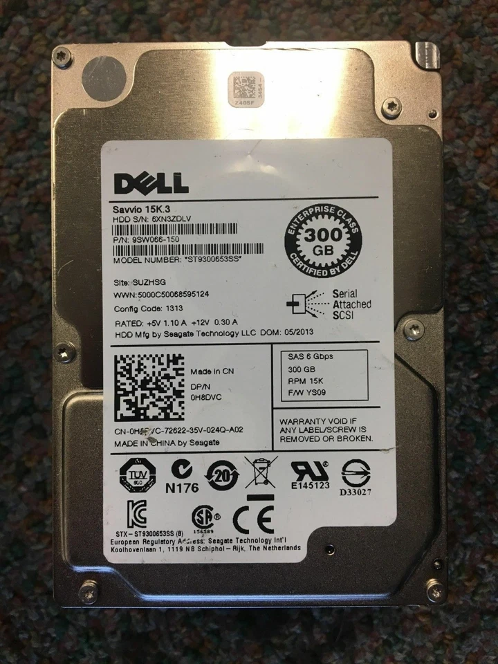 Dell SAVVIO 15K.3 H8DVC 0H8DVC 300GB 15000RPM 6Gb/s 64MB 2.5IN SAS Hard Drive - Bild 1 von 4