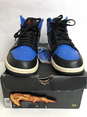 Nike Air Jordan 1 Retro Mid Royal Paint Splatter 554724-048 Men's US Size 10.5 - Image 1 of 4