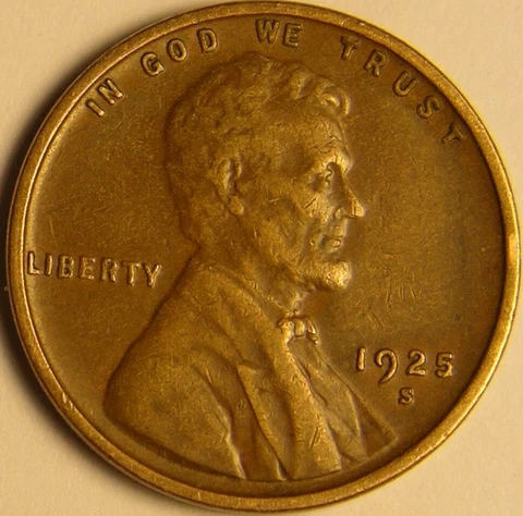 1925 S - Lincoln Wheat Penny - G/VG Cover
