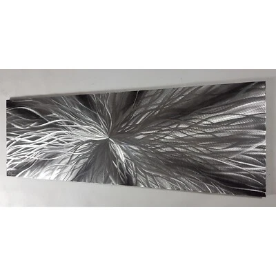 Modern abstract Contemporary metal wall art. Home Decor. Nova. Black and Silver  - Image 1 of 2