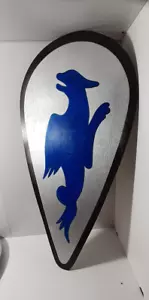23.5" Blue Dragon Wooden Kite Shield Saxon - Norman Knights (Bayeux Tapestry) - Picture 1 of 9