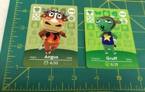 Set 2 carte amiibo Nintendo Animal Crossing Gruff e Angus - Buone condizioni - Foto 1 di 5