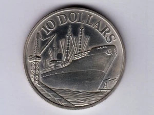Singapore:KM-15, 10$, 1977 * Silver * 12th Anniversary of Independence * BU * - Picture 1 of 2