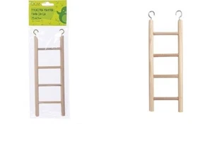 Echelle en Bois pour Cage à Oiseaux Perruche Perroquet 22x7cm Exercice Escalade - Photo 1/2