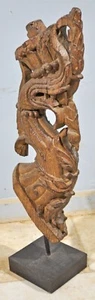 Antique Wooden Tall Architectural Dragon Bracket Figurine Original Hand Carved - Picture 1 of 8