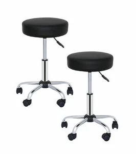 2X Hydraulic Rolling Chairs Salon Stools Facial Spa Massage Adjustable Stools - Picture 1 of 12