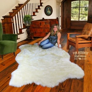 Delightful Polar Bear Rug, Lush Shag Faux Fur, Bonded Suede Lining, Made in USA - Picture 1 of 3