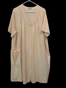 Camisón vintage Danni Peach sedoso bata plumero - talla XL/talla grande - Imagen 1 de 5