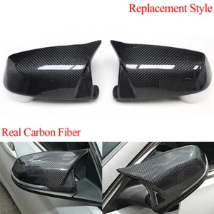 Replace For BMW E60 F10 F06 F07 F01 F12 Carbon Fiber Side Mirror Covers Caps - Picture 1 of 11