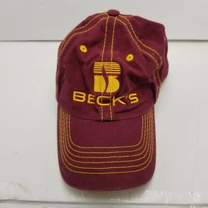 Cappello Berretto Becks Marrone Adulto Usato Strapback M1 - Foto 1 di 5