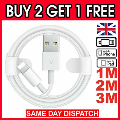 Fast Charger sync USB cable for Apple iPhone 5 6 7 8 X XS XR 11 12 13 Pro iPad;; - Image 1 of 4