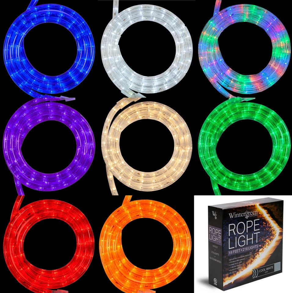 18 ft Heavy Duty LED Rope Light Kits Connectable Indoor Outdoor Tube Lights - Image 1 of 4