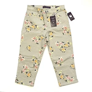 GLORIA VANDERBILT Amanda Capri SIZE 10P Stonewood Breezy Blossoms Denim Pant NWT - Picture 1 of 10
