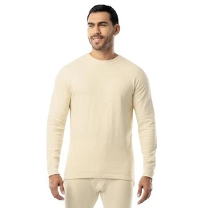 Men's Authentic Dual Layer Long Sleeve Wool Plus Crew Neck Base Layer Top - Picture 1 of 7