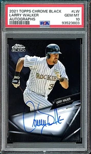 2021 Topps Chrome Black #LW Larry Walker Autograph PSA 10 Gem - Picture 1 of 2