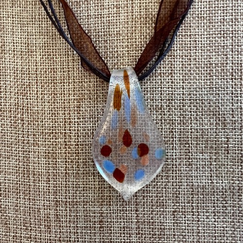 VETEMENTS Collana Art to Wear Festival Ciondolo Vetro Hippie Rave Y2K Ethereal 12532