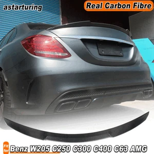 For Benz W205 C250 C300 C400 C63 Real Carbon Fiber Rear Boot Trunk Spoiler - Picture 1 of 10