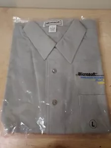 Vintage Microsoft Worldwide Partner Grau Button Up Hemd Herren Neu - Bild 1 von 6