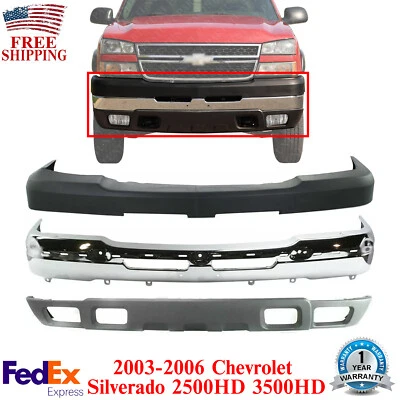 Kit parachoques delantero cromado para Chevrolet Silverado 2500HD 3500HD 2003-2006 Foto 1 de 4