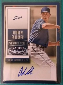 2015 PANINI CONTENDERS PROSPECT TICKET AUTOGRAPHS ANDREW FAULKNER #12 RANGERS