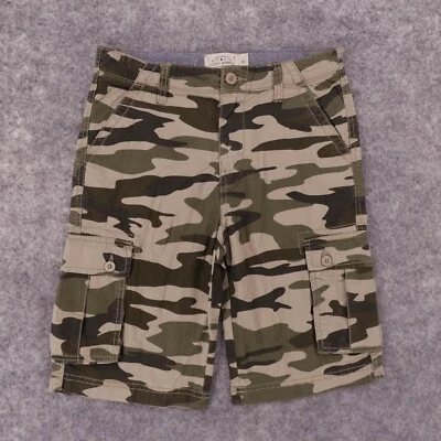 Pantalones Cortos Lucky Brand Jóvenes Niños 14 Carga Frente Plano Camuflaje Cintura Ajustable Foto 1 de 4