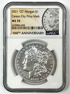 2021-CC Morgan Silver Dollar - NGC MS 70 - 100th ANNIVERSARY - CARSON CITY MINT