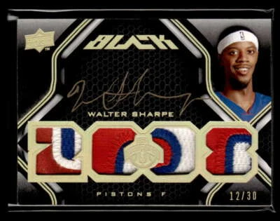 2008-09 UD Black Walter Sharpe Gold Rookie Quad Patch Autograph /30 JX7128 - Image 1 of 2