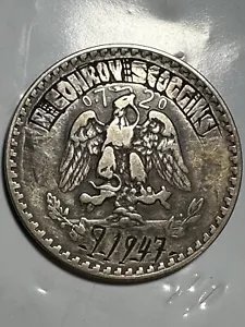 1944 Mexiko 50, 20 Centavos doppelseitige religiöse Medaille / gravierte Münze signiert - Bild 1 von 5