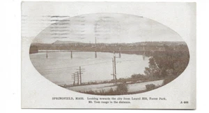 Springfield Mass Connecticut River From Laurel Hill ~ Vintage Postcard ~ Mt. Tom - Picture 1 of 2