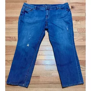 Jeans boyfriend moderni di ispirazione vintage taglia 24W effetto invecchiato curvy vestibilità comoda - Foto 1 di 5