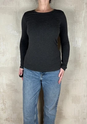 Majestic Filatures Soft Touch Gray Viscose Long Sleeve Women's Top Size 4 Foto 1 de 4