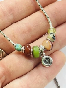 Ausgefallene Halskette Silber und Edelsteine/Halbedelsteine - Bild 1 von 4