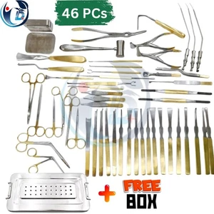 Rhinoplasty Instruments Set (Gold Coated) - 46 pcs Plastic Surgery Instruments - Picture 1 of 10