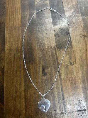 "Colgante corazón cadena cable plata esterlina Avon 16"" silueta padre/hijo 2,74 G" Foto 1 de 4
