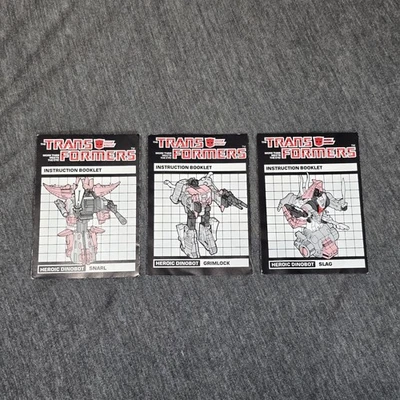 Transformers DINOBOTS Slag Snarl Grimlock Instructions Manual Booklet Hasbro G1  - Image 1 of 3