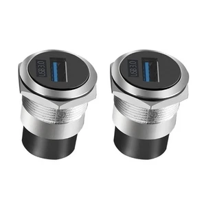 USB3.0 Panel Metal 22mm Circular USB2.0/USB3.0 Thread Module Connector - Picture 1 of 12
