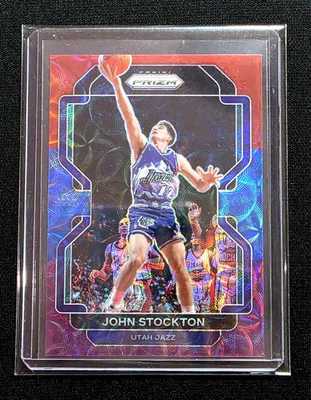 Panini Prizm Choice John Stockton 2021-22 01/15 rojo azul y púrpura Prizm #267 SSP Foto 1 de 3